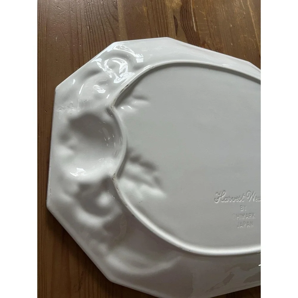 Vintage Himark Harvest Weave Ceramic Platter Embossed Vegetables Farmhouse 18
